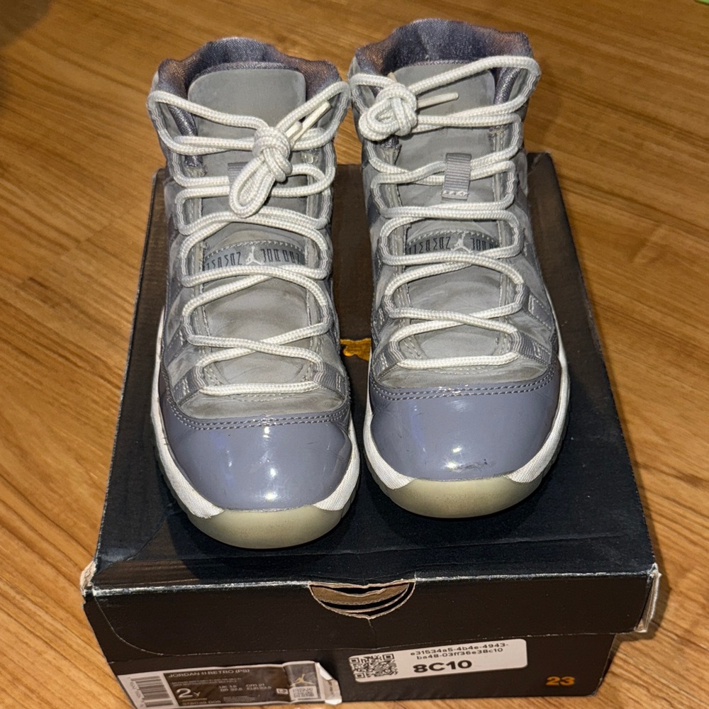 Jordan Kids Gray and White Sneakers